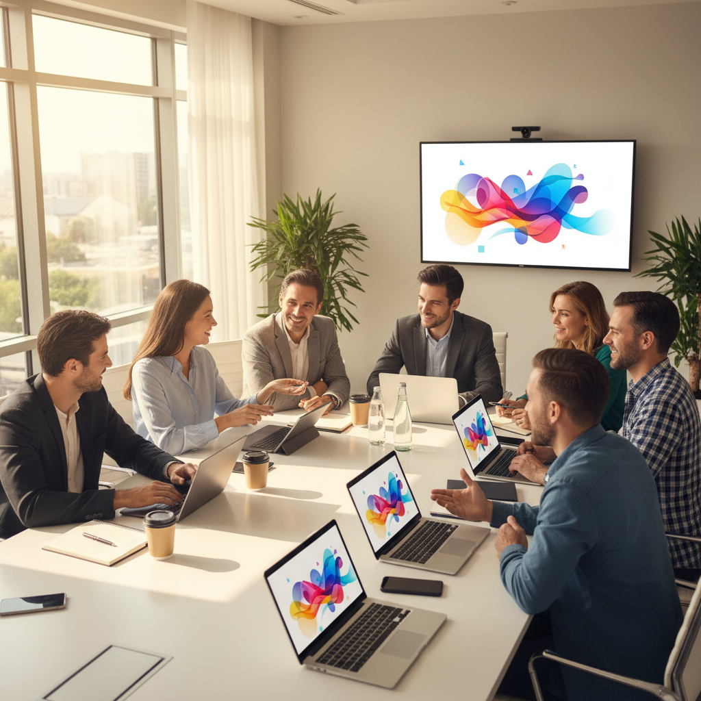 Komanda aptaria automatizacijos sprendimus prie stalo